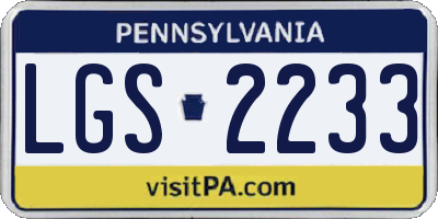 PA license plate LGS2233