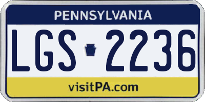 PA license plate LGS2236