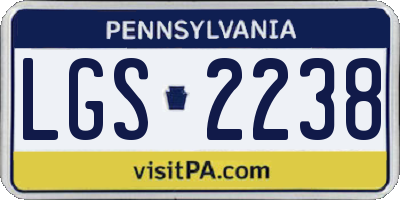PA license plate LGS2238