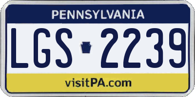 PA license plate LGS2239