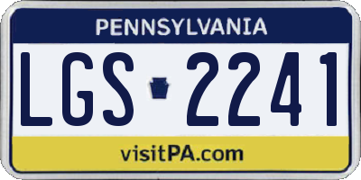 PA license plate LGS2241