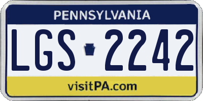 PA license plate LGS2242