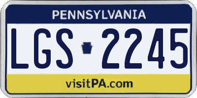 PA license plate LGS2245