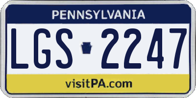 PA license plate LGS2247