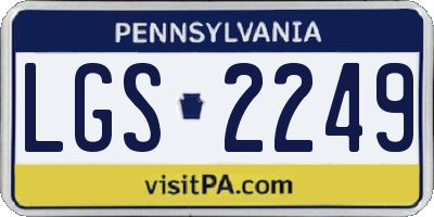 PA license plate LGS2249