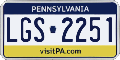 PA license plate LGS2251