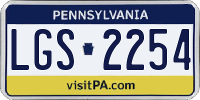 PA license plate LGS2254