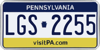 PA license plate LGS2255