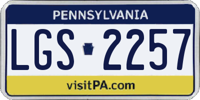 PA license plate LGS2257