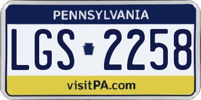 PA license plate LGS2258