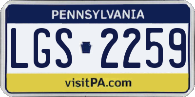 PA license plate LGS2259