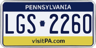 PA license plate LGS2260