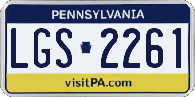 PA license plate LGS2261