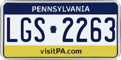 PA license plate LGS2263
