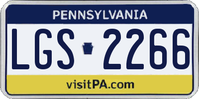 PA license plate LGS2266