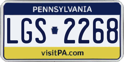 PA license plate LGS2268