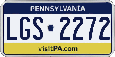 PA license plate LGS2272