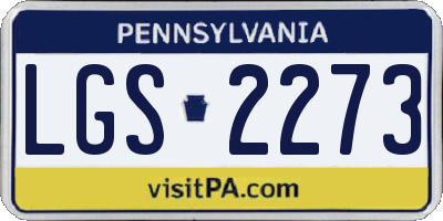 PA license plate LGS2273