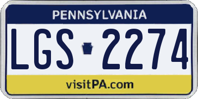 PA license plate LGS2274
