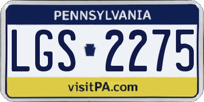 PA license plate LGS2275