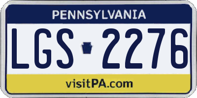 PA license plate LGS2276