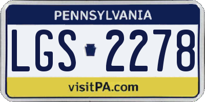 PA license plate LGS2278