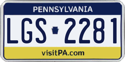 PA license plate LGS2281