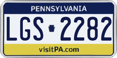 PA license plate LGS2282
