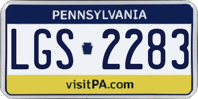 PA license plate LGS2283