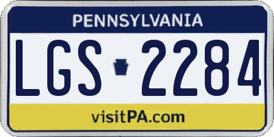 PA license plate LGS2284