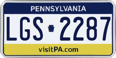 PA license plate LGS2287