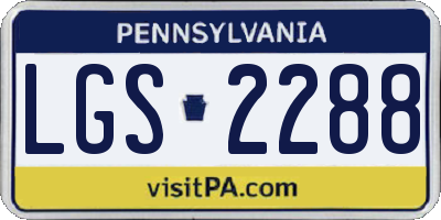 PA license plate LGS2288