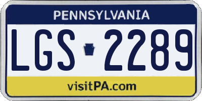 PA license plate LGS2289