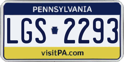 PA license plate LGS2293