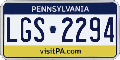 PA license plate LGS2294