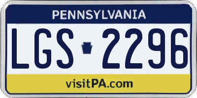 PA license plate LGS2296