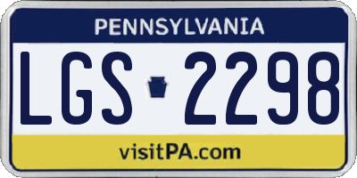 PA license plate LGS2298