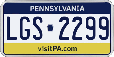PA license plate LGS2299