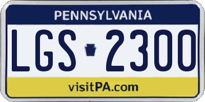 PA license plate LGS2300
