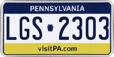 PA license plate LGS2303
