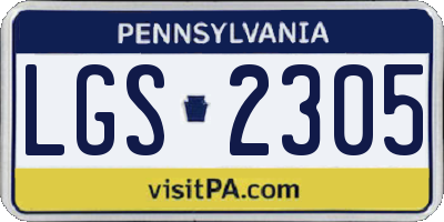 PA license plate LGS2305