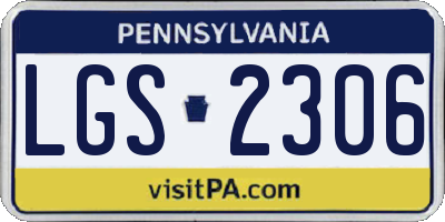 PA license plate LGS2306
