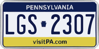 PA license plate LGS2307