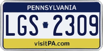 PA license plate LGS2309