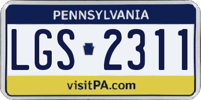 PA license plate LGS2311
