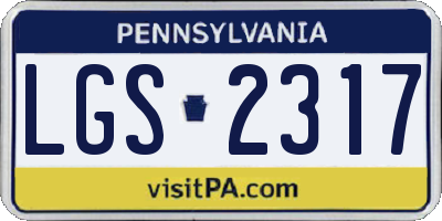 PA license plate LGS2317