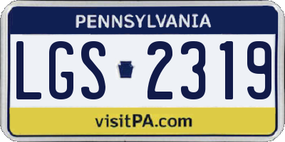 PA license plate LGS2319