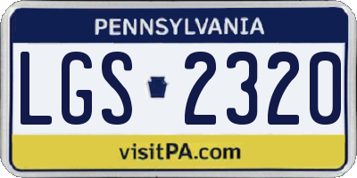 PA license plate LGS2320