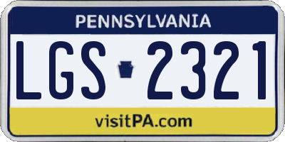 PA license plate LGS2321