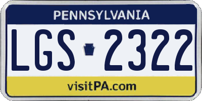 PA license plate LGS2322